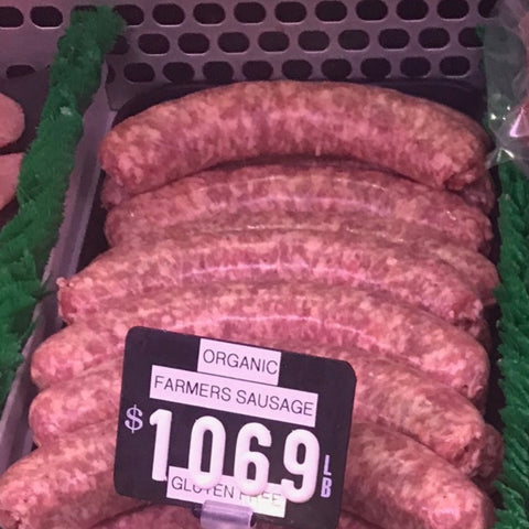 ORGANIC FARMER SAUSAGE - ORGANIC PORK package of 3